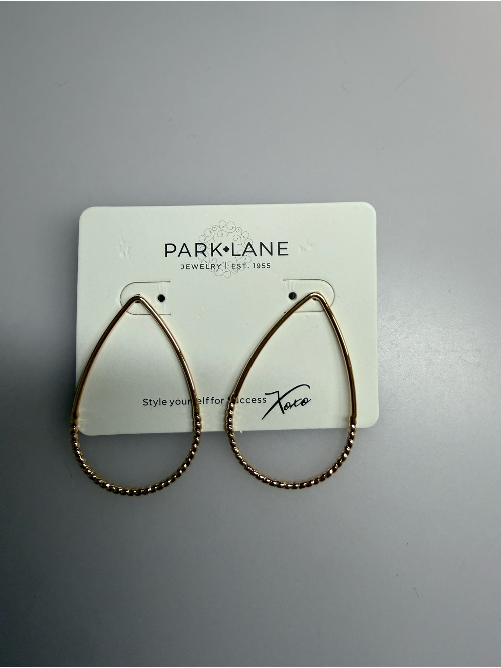 Park Lane Gold Teardrop Hoop Earrings